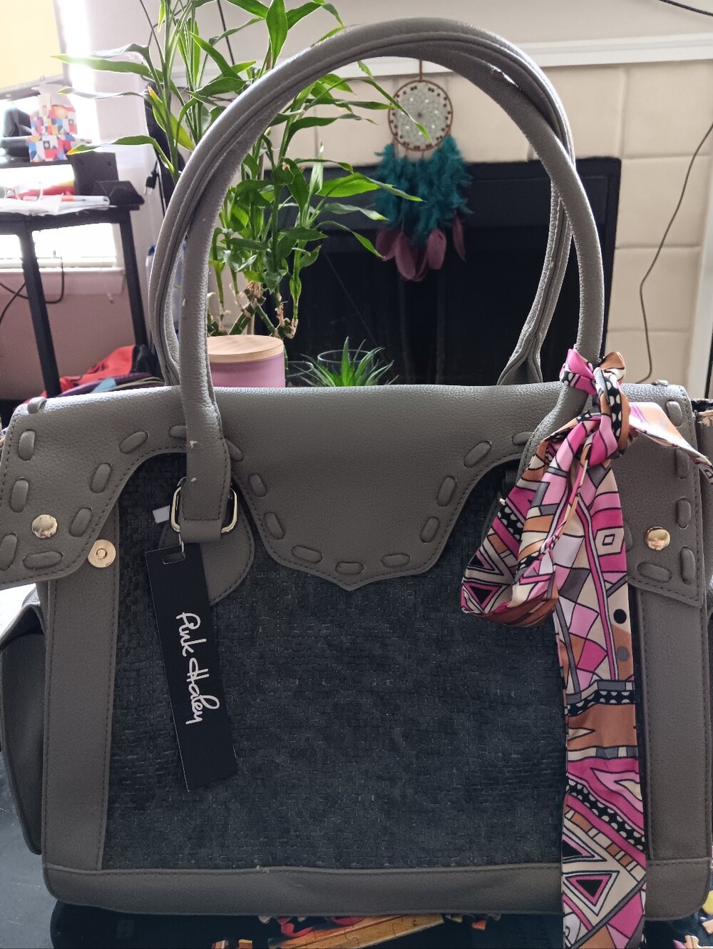 NWT Gray Satchel Bag *(Flawed)*